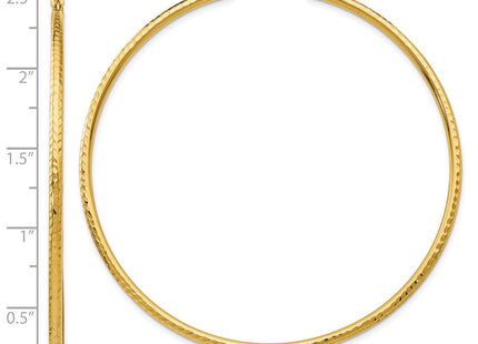 14k Diamond-cut Round Tube Hoop Earrings (Style TC239)