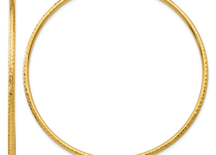 14k Diamond-cut Round Tube Hoop Earrings (Style TC239)
