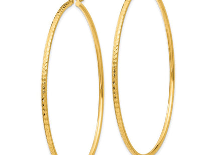 14k Diamond-cut Round Tube Hoop Earrings (Style TC240)