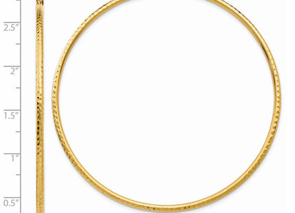 14k Diamond-cut Round Tube Hoop Earrings (Style TC240)