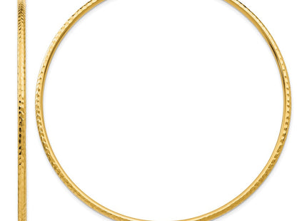 14k Diamond-cut Round Tube Hoop Earrings (Style TC240)