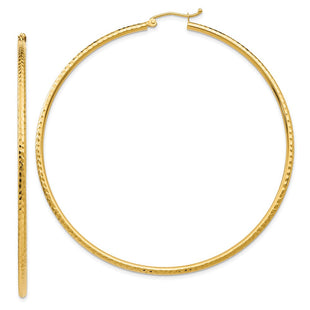 14k Diamond-cut Round Tube Hoop Earrings (Style TC240)