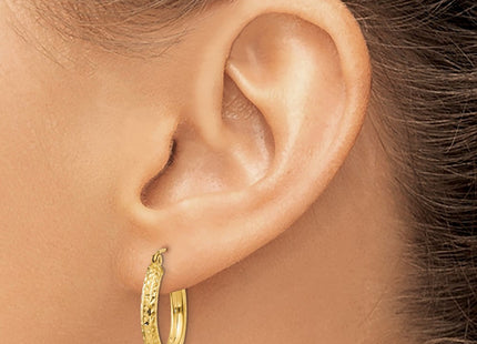 14k Diamond-cut Round Hoop Earrings (Style TC266)