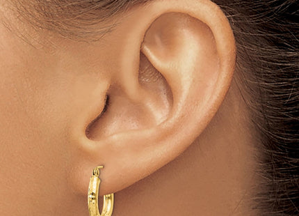 14k Diamond-cut Round Hoop Earrings (Style TC267)