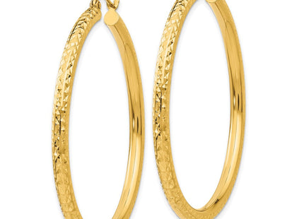 14k Diamond-cut Round Hoop Earrings (Style TC270)