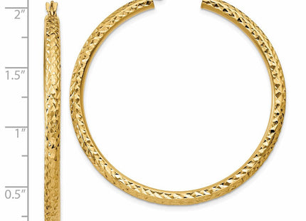 14k Diamond-cut Round Hoop Earrings (Style TC270)