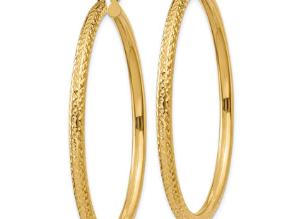 14k Diamond-cut Round Hoop Earrings (Style TC271)