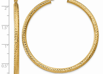 14k Diamond-cut Round Hoop Earrings (Style TC271)