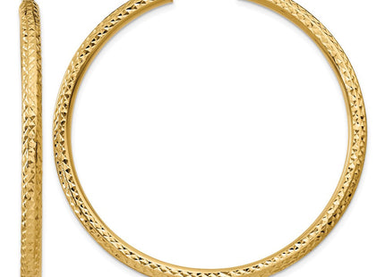 14k Diamond-cut Round Hoop Earrings (Style TC271)