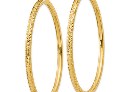 14k Diamond-cut Round Hoop Earrings (Style TC272)