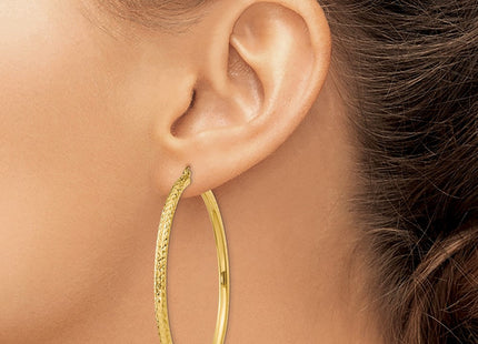 14k Diamond-cut Round Hoop Earrings (Style TC272)