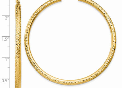 14k Diamond-cut Round Hoop Earrings (Style TC272)