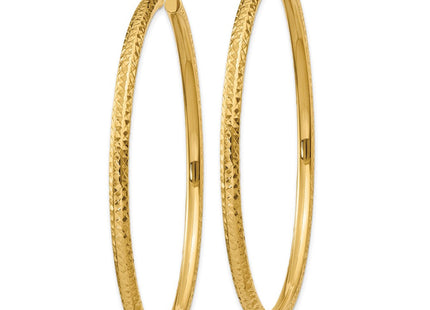 14k Diamond-cut Round Hoop Earrings (Style TC273)