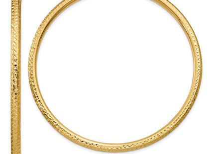 14k Diamond-cut Round Hoop Earrings (Style TC273)