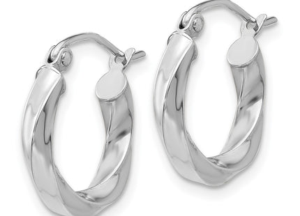 14K white gold hoop earrings, alternate view