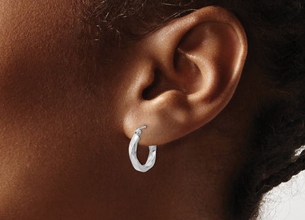 14K white gold hoop earrings, another view