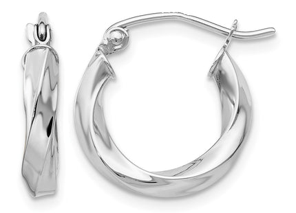 14K white gold hoop earrings