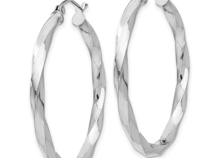 14K white gold hoop earrings, alternate view