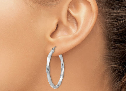 14K white gold hoop earrings, another view
