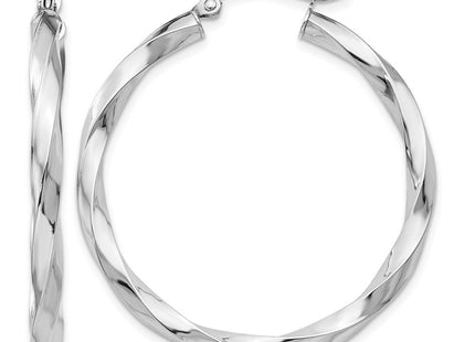 14K white gold hoop earrings