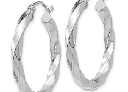 14K white gold hoop earrings, alternate view