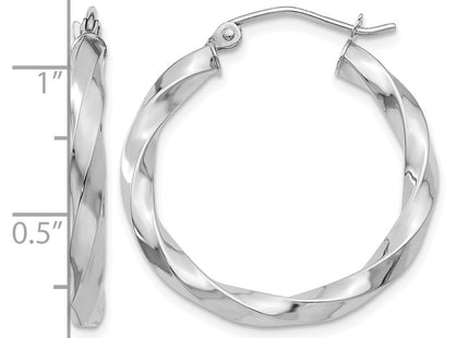 14K white gold hoop earrings, further view
