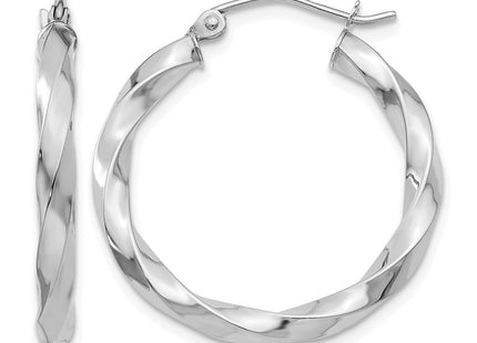 14K white gold hoop earrings