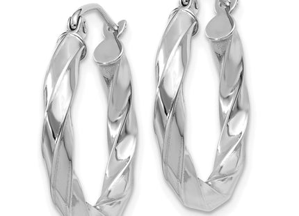 14K white gold hoop earrings, alternate view