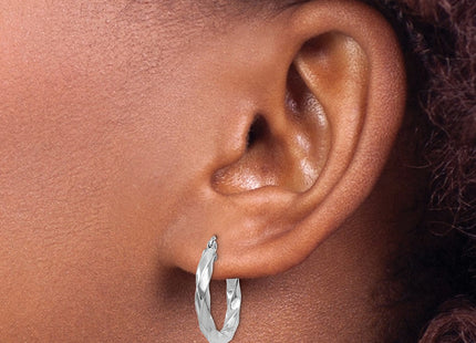 14K white gold hoop earrings, another view