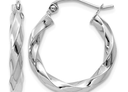 14K white gold hoop earrings