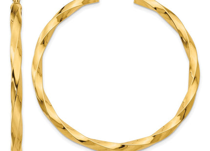 14k Polished Twisted Hoop Earrings (Style TC363)