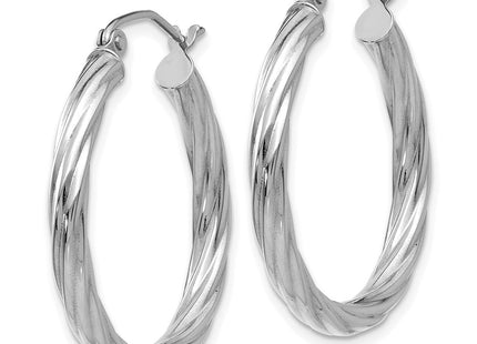 14K white gold hoop earrings, alternate view