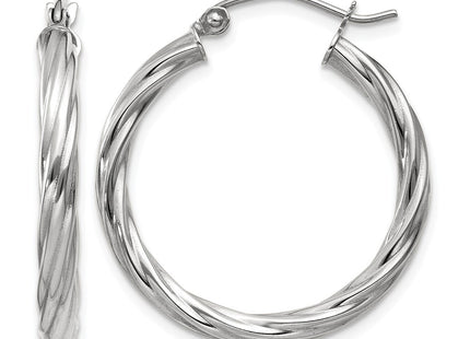 14K white gold hoop earrings
