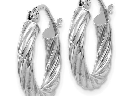 14K white gold hoop earrings, alternate view