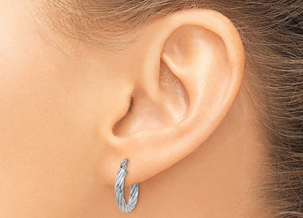 14K white gold hoop earrings, another view