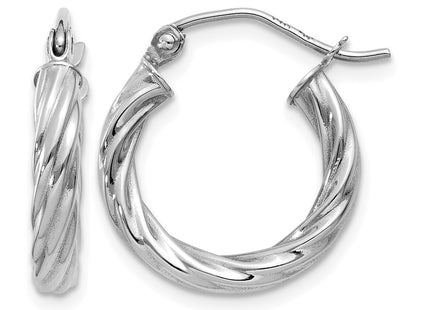 14K white gold hoop earrings