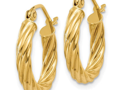 14k Polished Twisted Hoop Earrings (Style TC387)