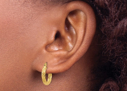 14k Polished Twisted Hoop Earrings (Style TC387)