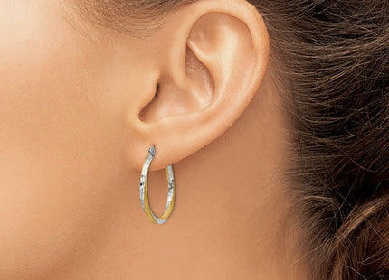 14K gold hoop earrings, another view