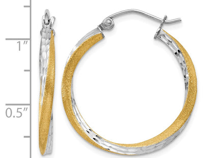 14K gold hoop earrings, further view