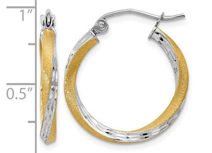 14K gold hoop earrings, further view