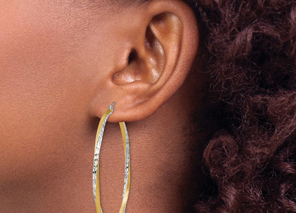 14K gold hoop earrings, another view