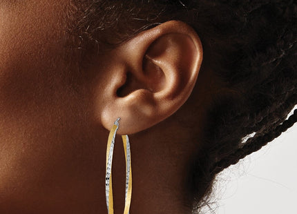 14K gold hoop earrings, another view