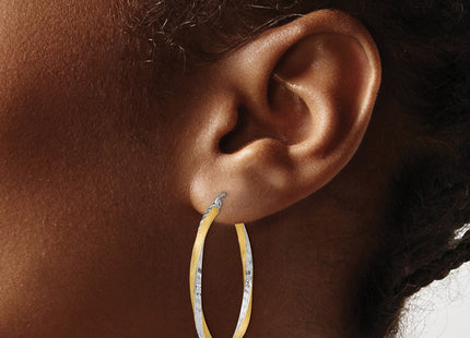 14k Yellow & Rhodium Earrings Style TC436 - Classique Jewelry Inc.