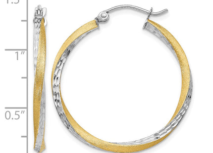 14K gold hoop earrings, further view