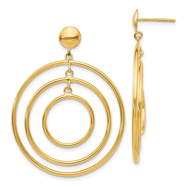 14k Yellow Gold Earrings Style TC490 - Classique Jewelry Inc.