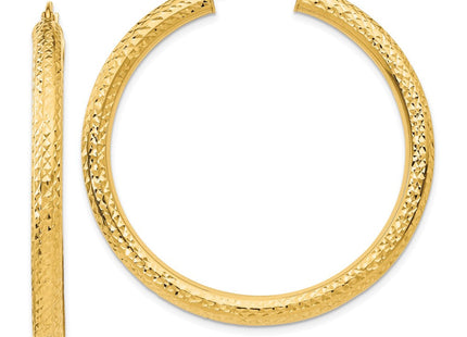 14k Diamond-cut Round Hoop Earrings (Style TC537)