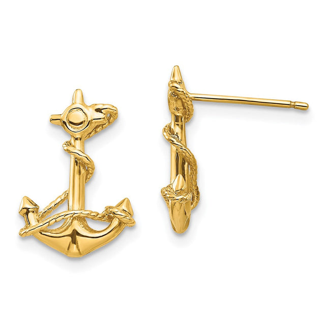 14k Starfish Post Earrings, 15 x 14mm