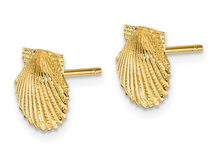 14k Scallop Shell Post Earrings (Style TC569)