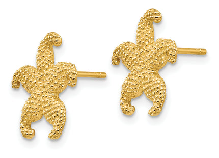14k Starfish Post Earrings, 15 x 14mm